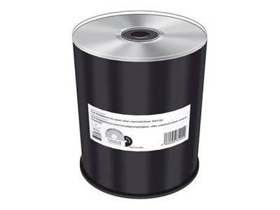Schwarze zylindrische Metallbehälter mit silbernem Deckel und weißem Produktetikett, isoliert auf einfachem Hintergrund dargestellt.