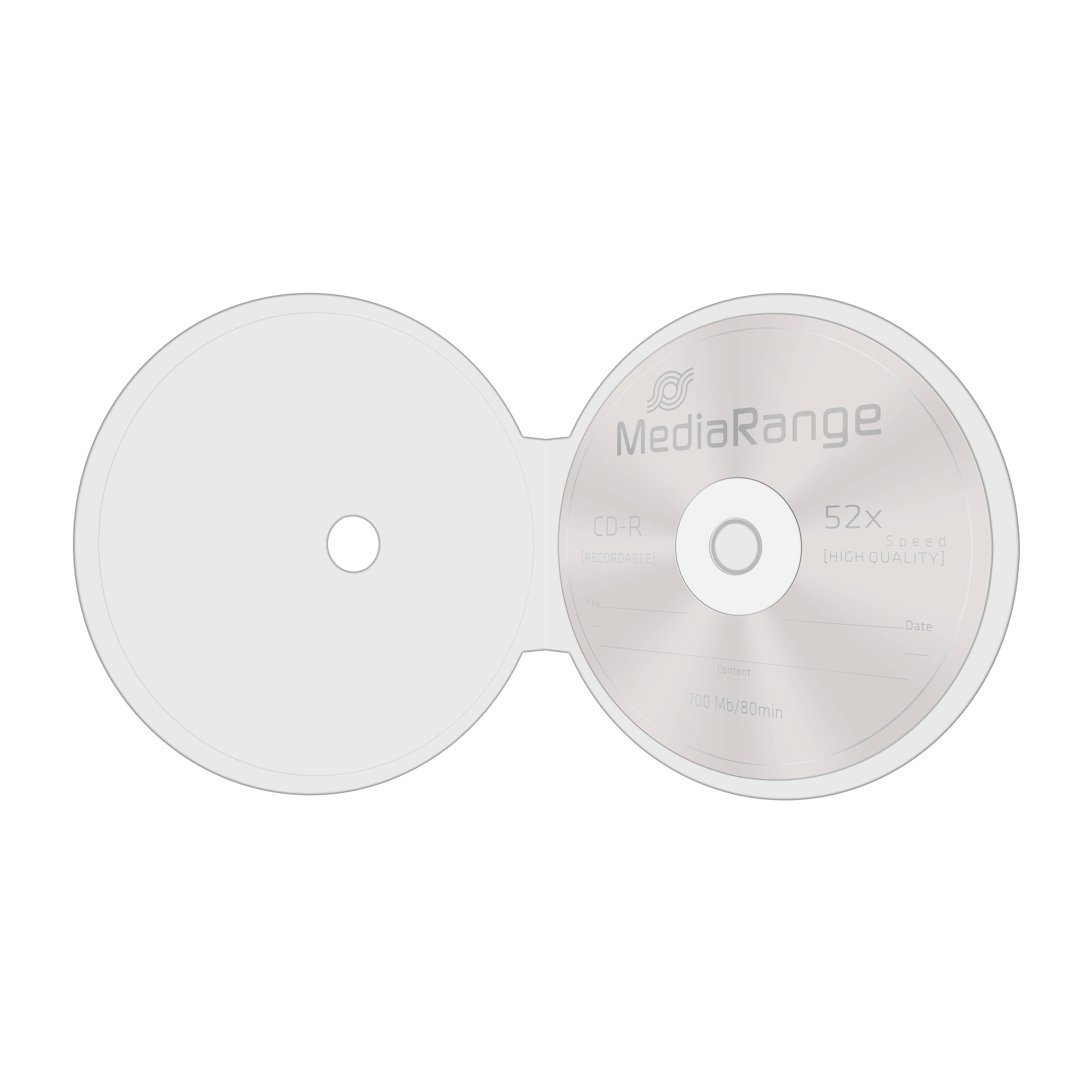 MediaRange Cliptray - CD-Umschläge - Kapazität: 1 CD - weiß (Packung mit 10)