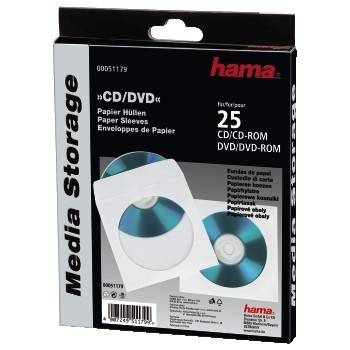 Hama CD/DVD Protective Sleeves - CD-/DVD-Hülle - weiß (Packung mit 25)