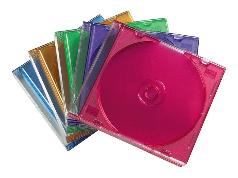 Hama - Slim Jewel Case für Speicher-CD - Kapazität: 1 CD - durchsichtig blau, durchsichtig grün, durchsichtig orange, du
