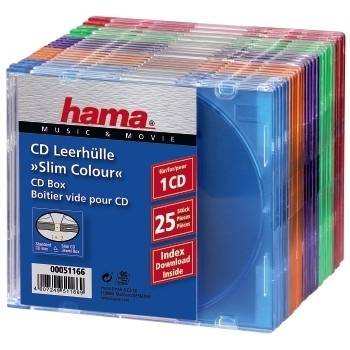 Hama - Slim Jewel Case für Speicher-CD - Kapazität: 1 CD - durchsichtig blau, durchsichtig grün, durchsichtig orange, du