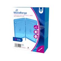 MediaRange BOX38-4-30, Schmuckschatulle, 4 Disks, Blau, Transparent, Kunststoff, 120 mm, Staubresistent, Kratzresistent