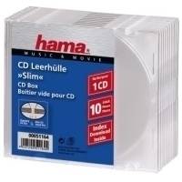 Hama - Slim Jewel Case für Speicher-CD - Kapazität: 1 CD - durchsichtig (Packung mit 10)