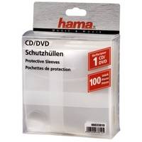 Hama CD/DVD Protective Sleeves - CD-/DVD-Hülle - Kapazität: 1 CD/DVD - durchsichtig (Packung mit 100)