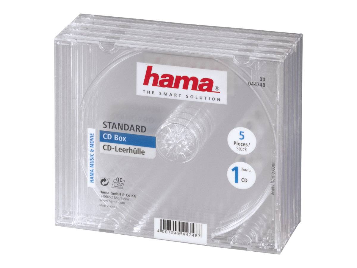 Hama - CD-Hülle - Kapazität: 1 CD - durchsichtig (Packung mit 5)