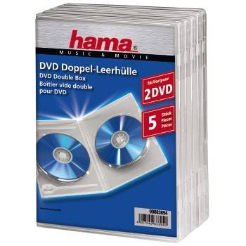 Hama Standard DVD Double Jewel Case - DVD Jewel Case - Kapazität: 2 DVD - durchsichtig (Packung mit 5)