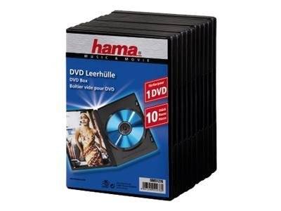 Schwarze DVD-Aufbewahrungshülle von Hama mit der Bezeichnung „DVD Leerhülle