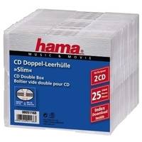 Hama - Slim Jewel Case für Speicher-CD - Kapazität: 2 CD - durchsichtig (Packung mit 25)