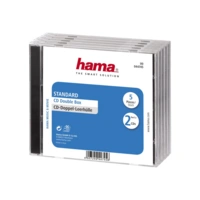 Hama CD Double Jewel Case Standard - Behälter CD-Aufbewahrung - Kapazität: 2 CD - durchsichtig (Packung mit 5) Hama CD Double Jewel Case Standard - Behälter CD-Aufbewahrung - Kapazität: 2 CD - durchsichtig (Packung mit 5)