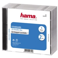 Hama CD Double Jewel Case Standard - Behälter CD-Aufbewahrung - Kapazität: 2 CD - durchsichtig (Packung mit 5) Hama CD Double Jewel Case Standard - Behälter CD-Aufbewahrung - Kapazität: 2 CD - durchsichtig (Packung mit 5)
