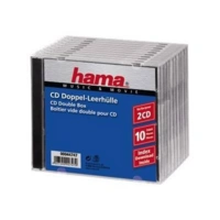 Hama CD Double Jewel Case Standard - Behälter CD-Aufbewahrung - Kapazität: 2 CD - durchsichtig (Packung mit 10) Hama CD Double Jewel Case Standard - Behälter CD-Aufbewahrung - Kapazität: 2 CD - durchsichtig (Packung mit 10)