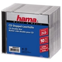 Hama CD Double Jewel Case Standard - Behälter CD-Aufbewahrung - Kapazität: 2 CD - durchsichtig (Packung mit 10) Hama CD Double Jewel Case Standard - Behälter CD-Aufbewahrung - Kapazität: 2 CD - durchsichtig (Packung mit 10)