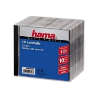 Hama - Behälter CD-Aufbewahrung - Kapazität: 1 CD - Schwarz, durchsichtig (Packung mit 10) Hama - Behälter CD-Aufbewahrung - Kapazität: 1 CD - Schwarz, durchsichtig (Packung mit 10)