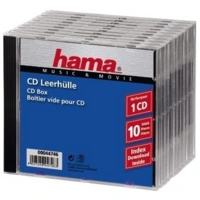 Hama - Behälter CD-Aufbewahrung - Kapazität: 1 CD - Schwarz, durchsichtig (Packung mit 10) Hama - Behälter CD-Aufbewahrung - Kapazität: 1 CD - Schwarz, durchsichtig (Packung mit 10)