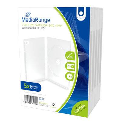 MediaRange BOX30-T, DVD-Hülle, 1 Disks, Transparent, Kunststoff, 120 mm, 136 mm