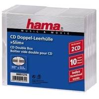 Hama - Slim Jewel Case für Speicher-CD - Kapazität: 2 CD - durchsichtig (Packung mit 10)