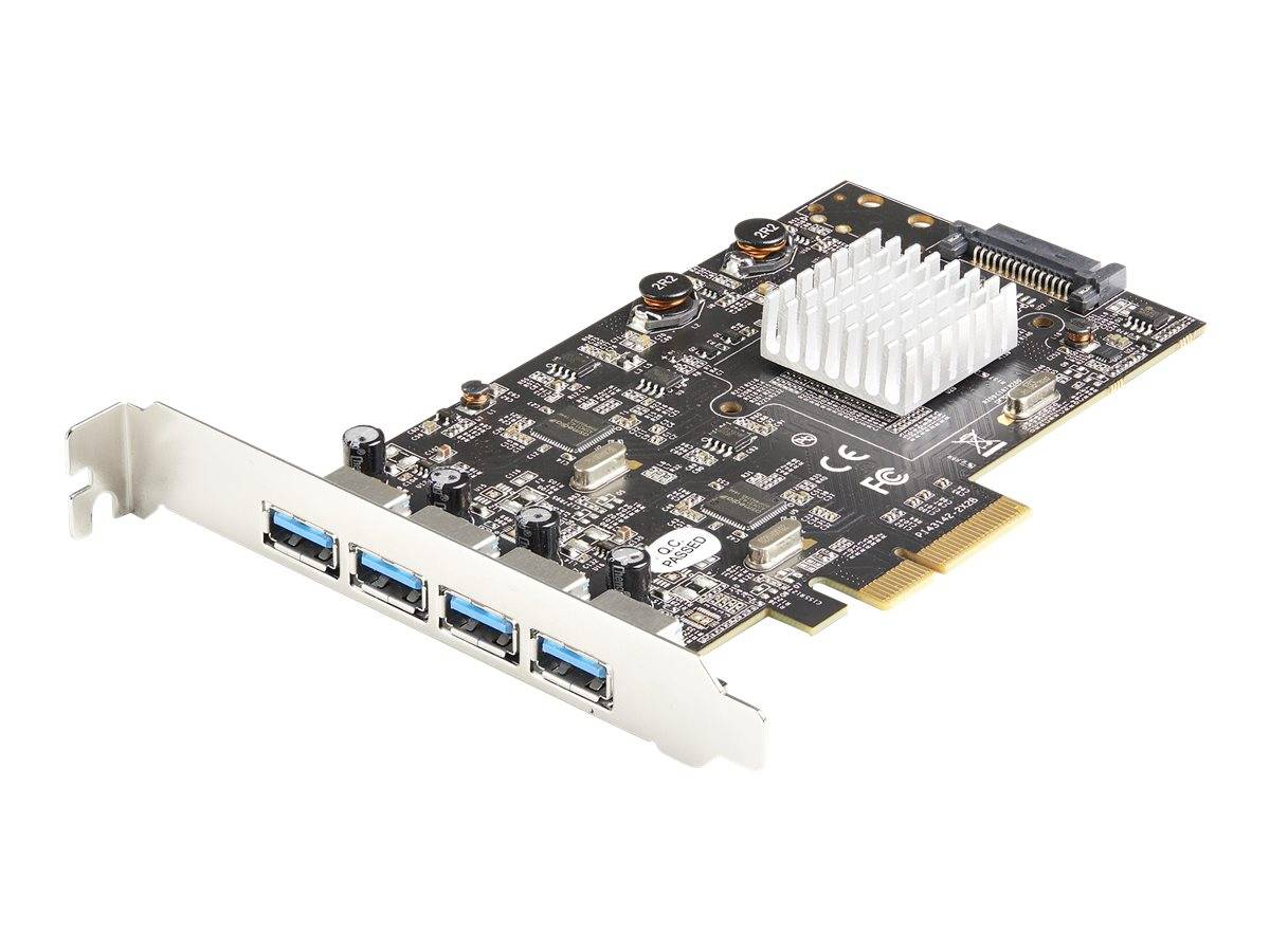 StarTech.com 4-Port USB PCIe Adapter - 10 Gbit/s USB 3.1/3.2 Gen 2 Typ-A PCI Express Erweiterungskarte mit 2 Controllern - 4x USB-A