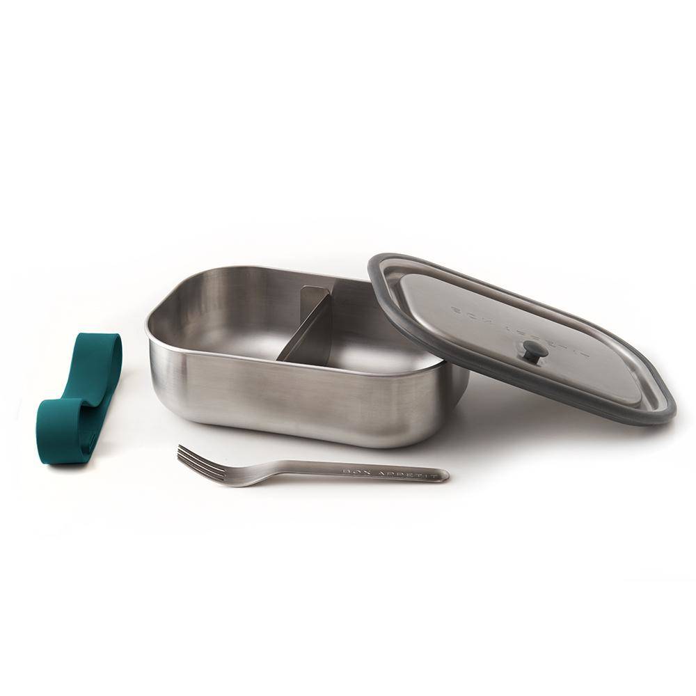 black+blum BAM-SS-L005, Brotdose, Erwachsener, Blau, Edelstahl, Silikon, Edelstahl, Einfarbig, Rechteckig