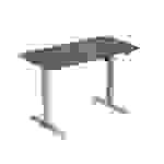 Equip Elektrisches-Sitz- Steh-Tischgestell, mit Tischplatte, grau, Gerade, Rechteckige Form, Kunststoff, Edelstahl, Homeoffice, Büro, Matt