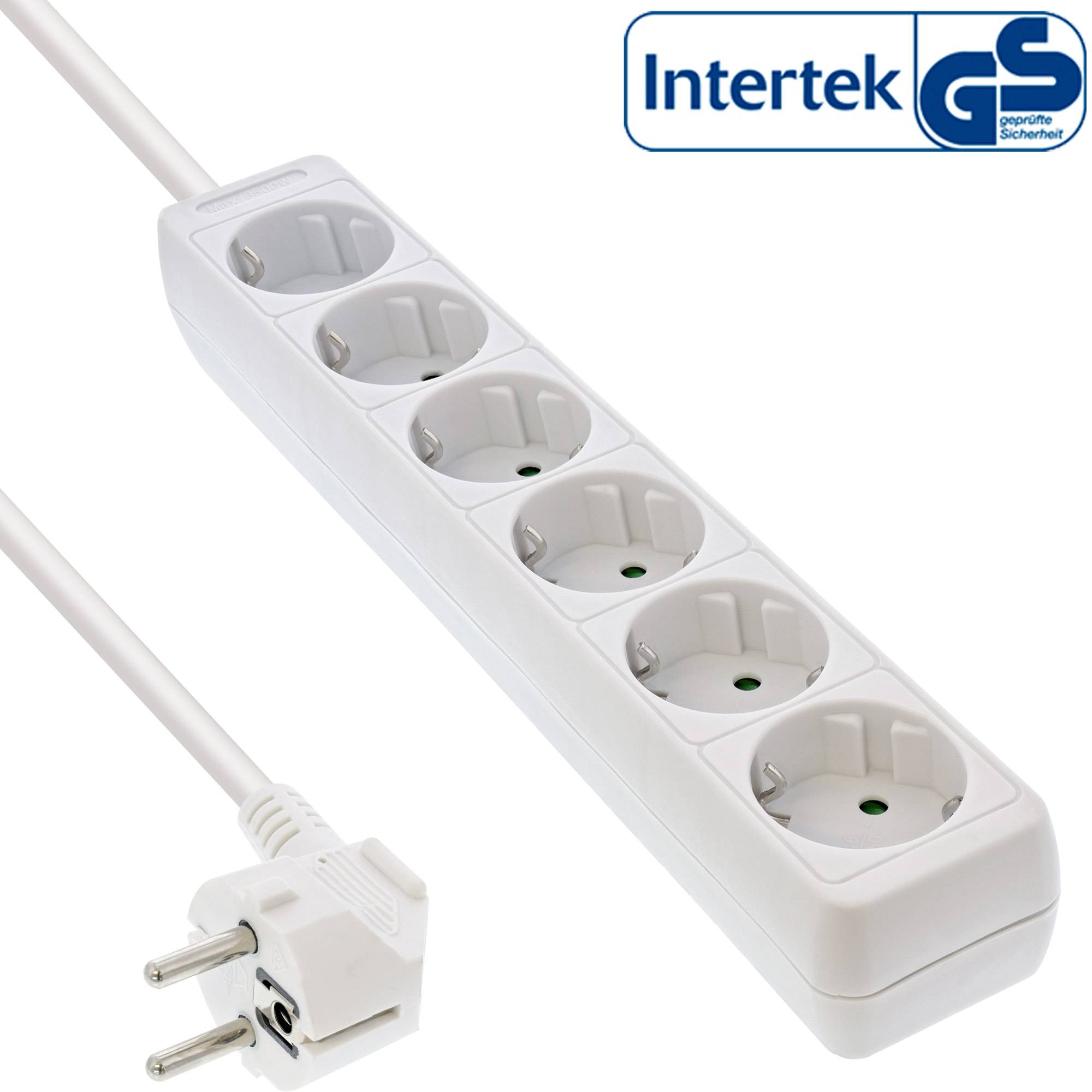 INLINE - Steckdosenleiste - 6-fach Schutzkontakt - weiß - 1,5m