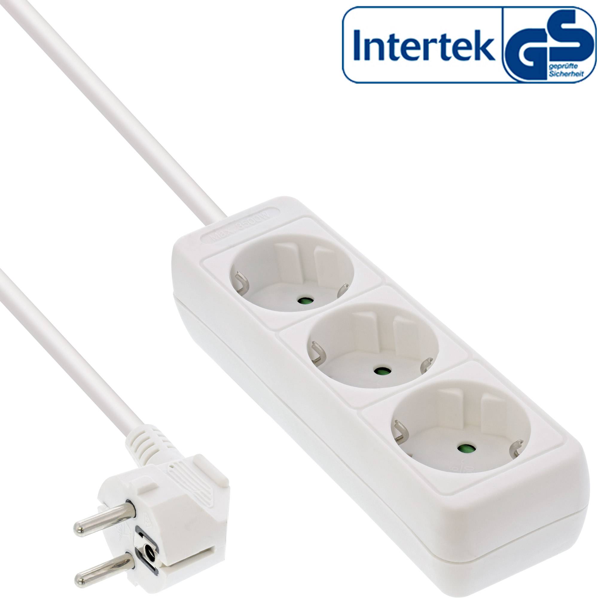 INLINE - Steckdosenleiste - 3-fach Schutzkontakt - weiß - 1,5m