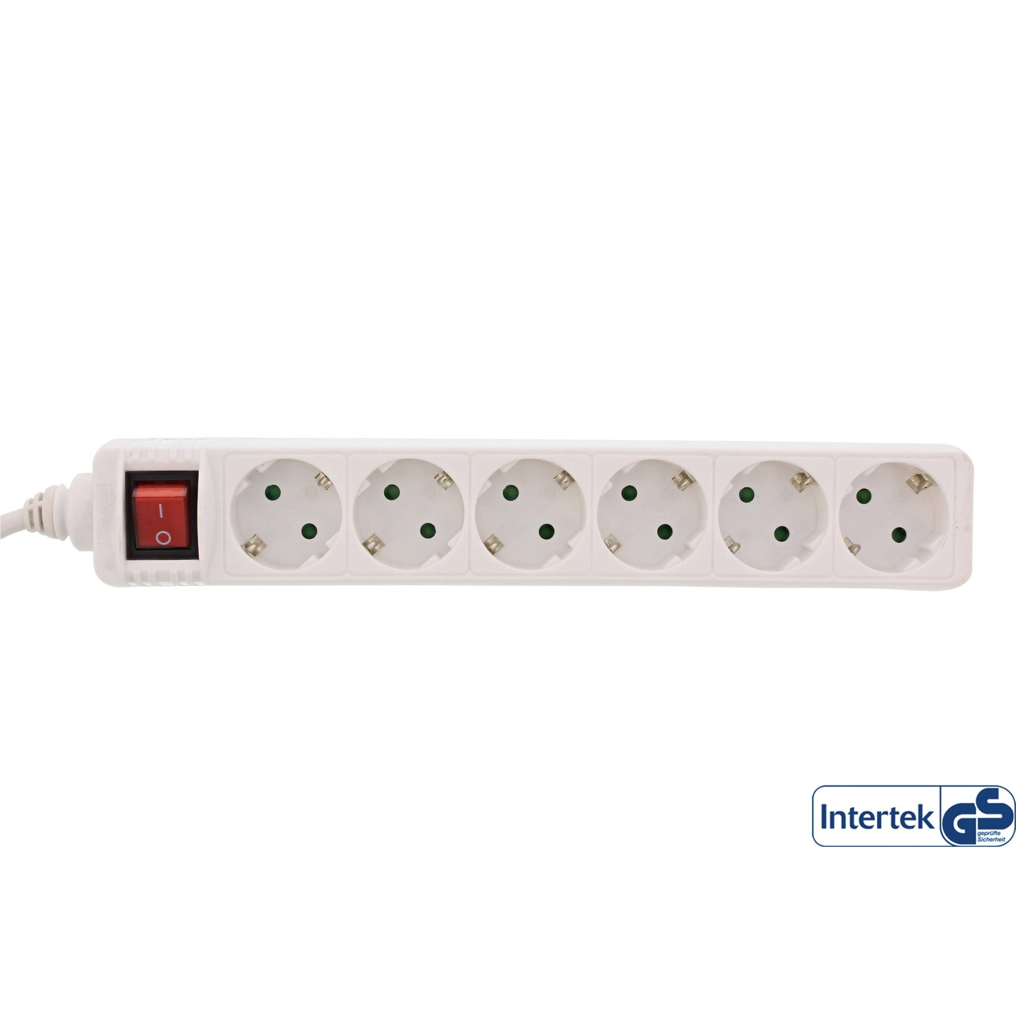 INLINE - Steckdosenleiste - 6-fach Schutzkontakt - mit Schalter - weiß - 5m