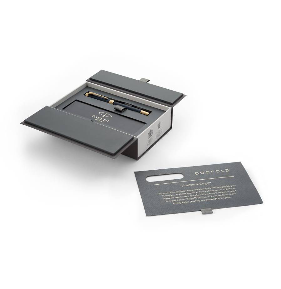 Parker Duofold, Blau, Kartuschenfüllsystem, Blau, Gold, Gold/Rhodium, Medium