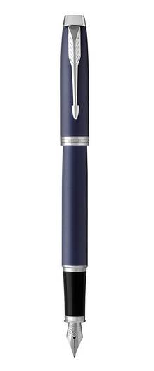 Parker IM, Blau, Kartuschenfüllsystem, Blau, Aluminium, Messing, Metall, Rundspitze, Edelstahl