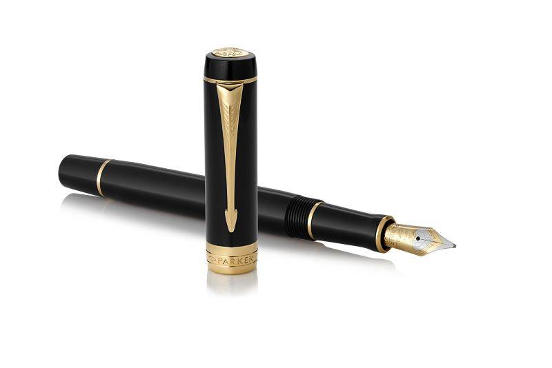 Parker Duofold, Schwarz, Blau, Edelharz, Harz, Gold/Rhodium, Medium