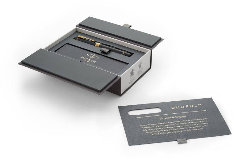 Parker Duofold, Schwarz, Blau, Edelharz, Harz, Gold/Rhodium, Medium