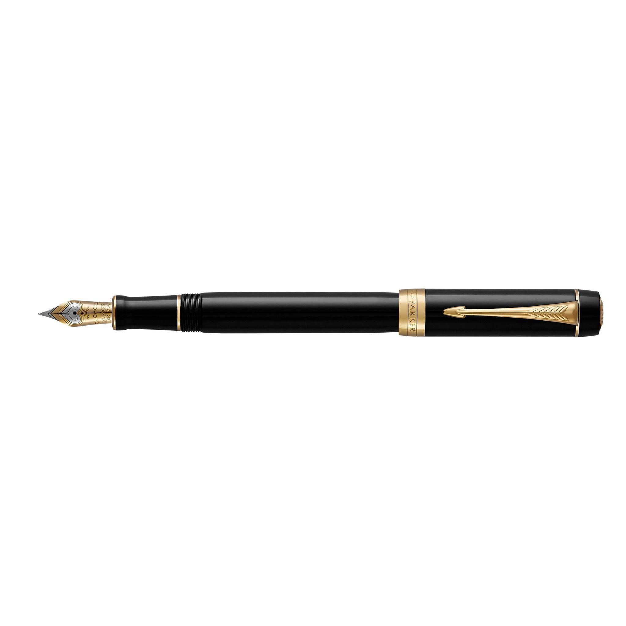 Parker Duofold, Schwarz, Blau, Edelharz, Harz, Gold/Rhodium, Medium