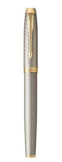 Parker IM, Gold, Silber, Kartuschenfüllsystem, Blau, Aluminium, Messing, Metall, Rundspitze, Edelstahl