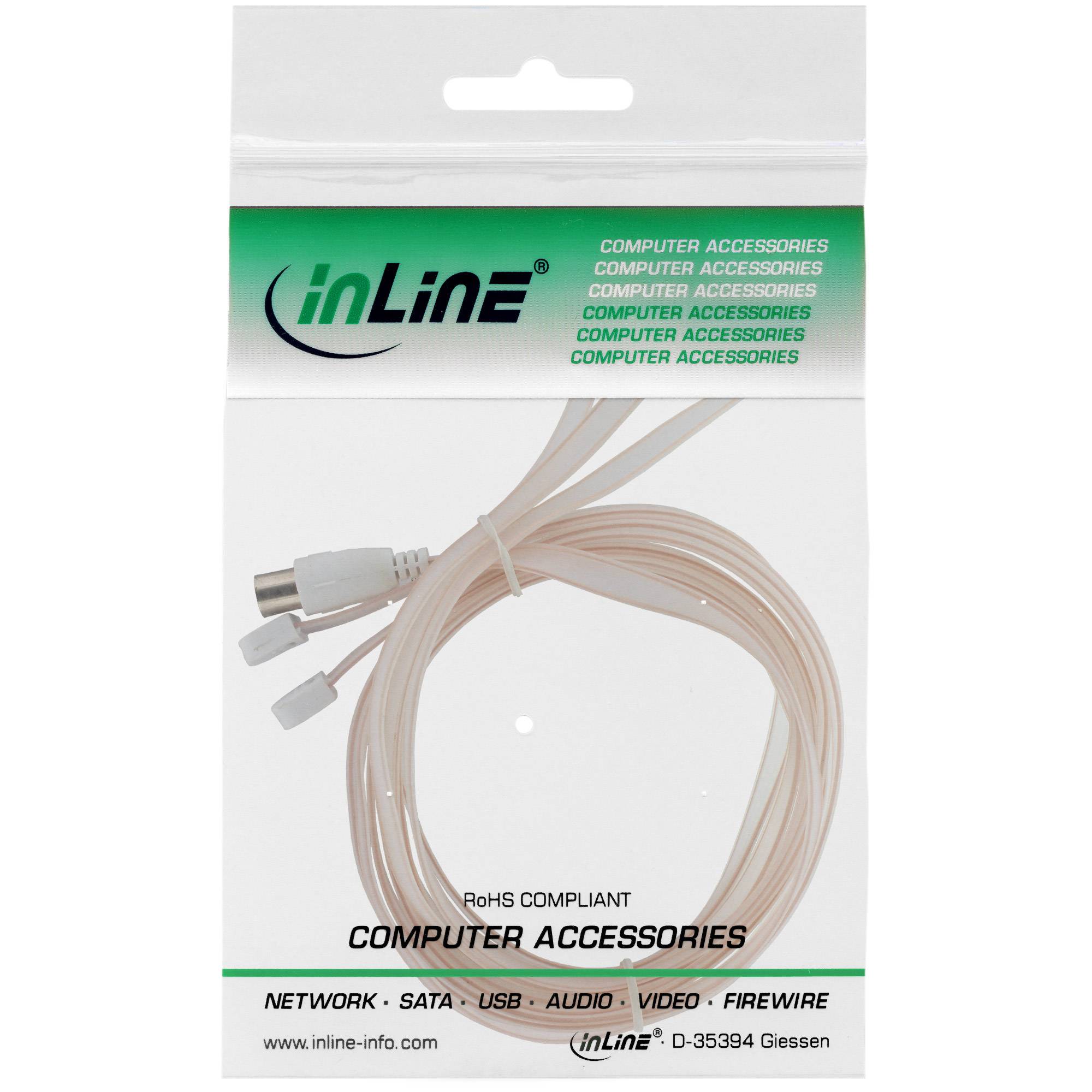 INLINE - Wurfantenne - Dipol - für UKW mit IEC Kupplung 75Ohm