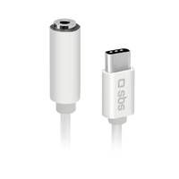 SBS TEINTJACKTYCFMW, Weiß, 3.5mm, USB C, 0,09 m, Weiblich, Männlich