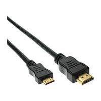 INLINE - High Speed HDMI Mini Kabel - Stecker A auf C - verg. Kont. - schwarz - 10m