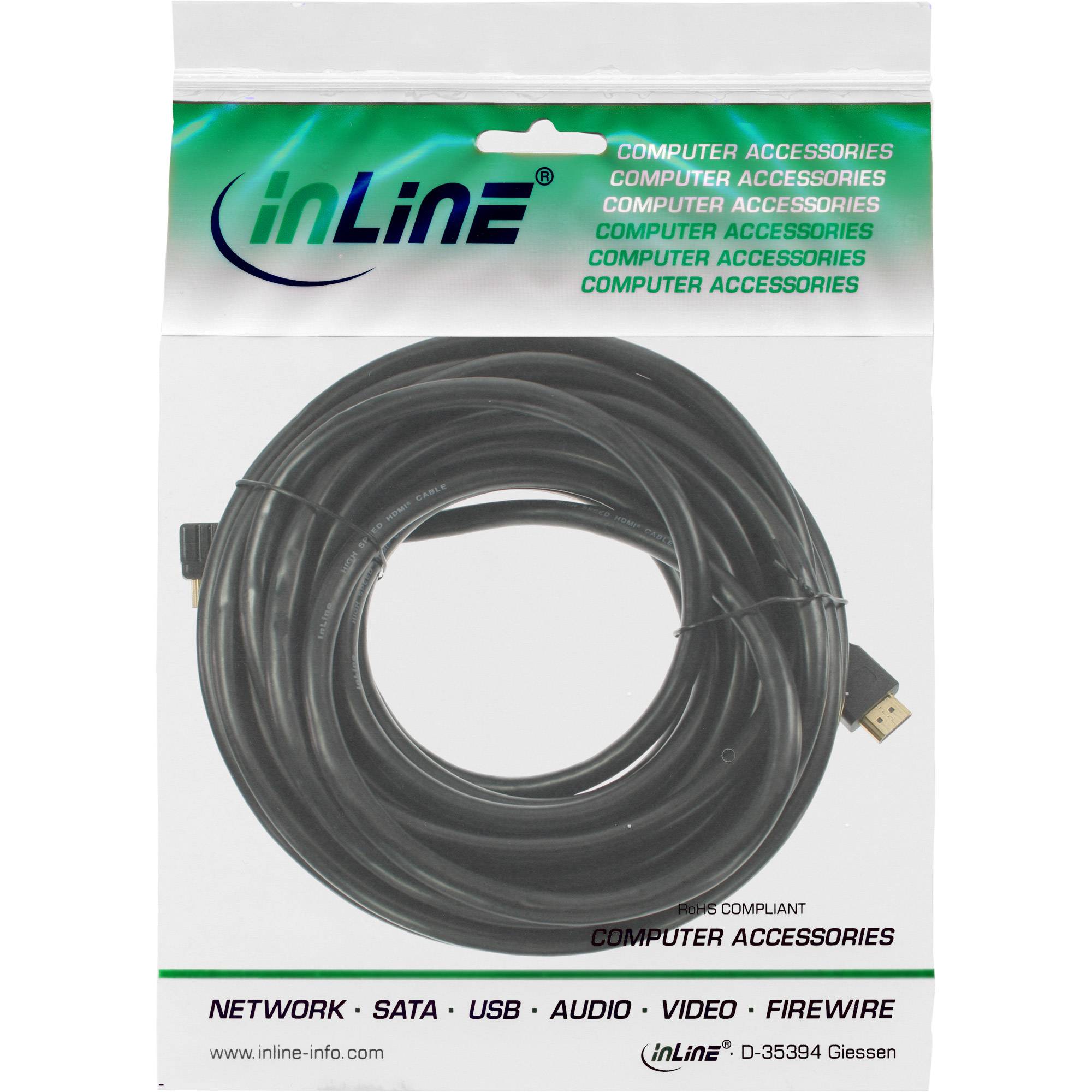 INLINE - High Speed HDMI Mini Kabel - Stecker A auf C - verg. Kont. - schwarz - 5m