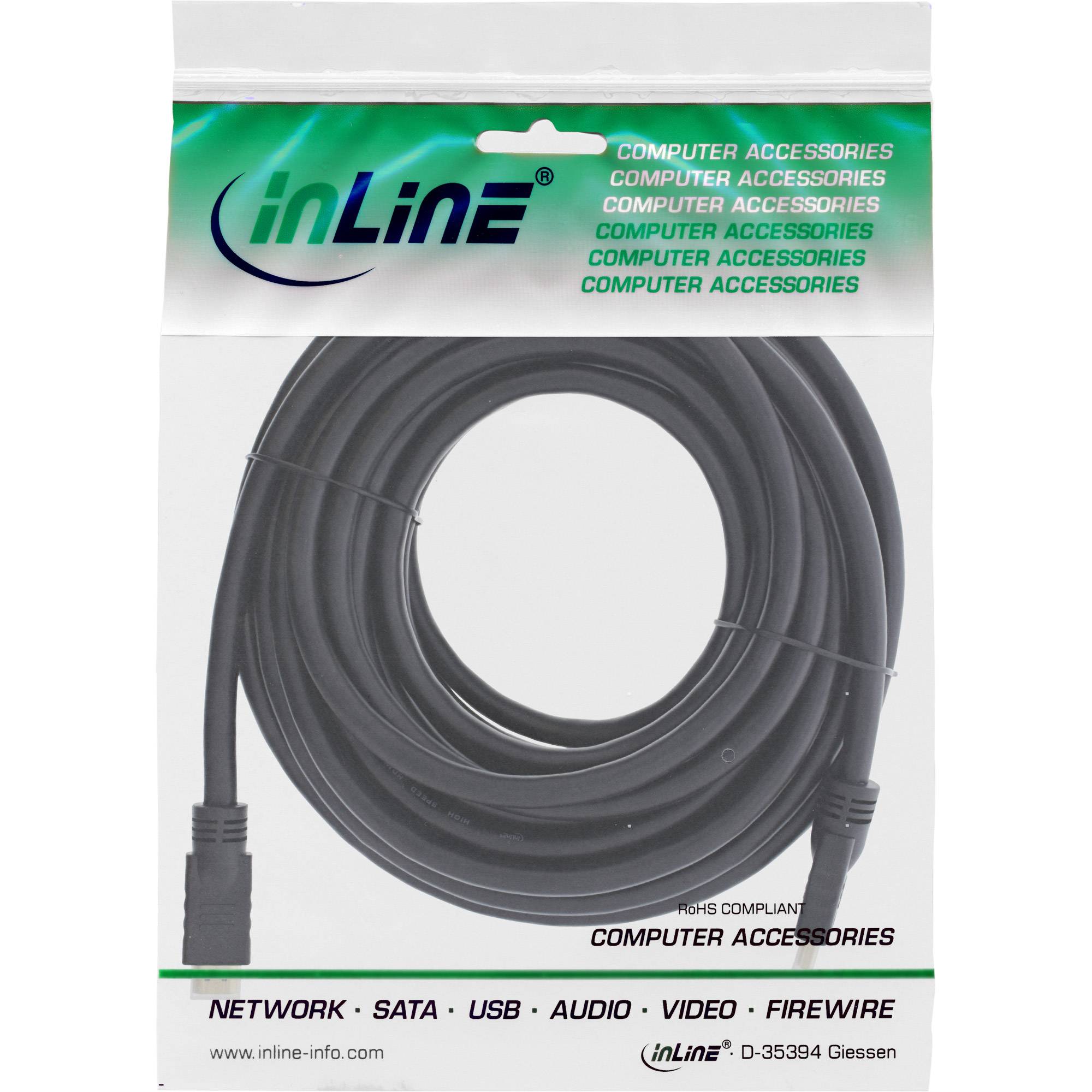 INLINE - HiD HDMI Kabel - HDMI-HS mit Eth, - Premium - 4K2K - ST / ST - gold - 15m