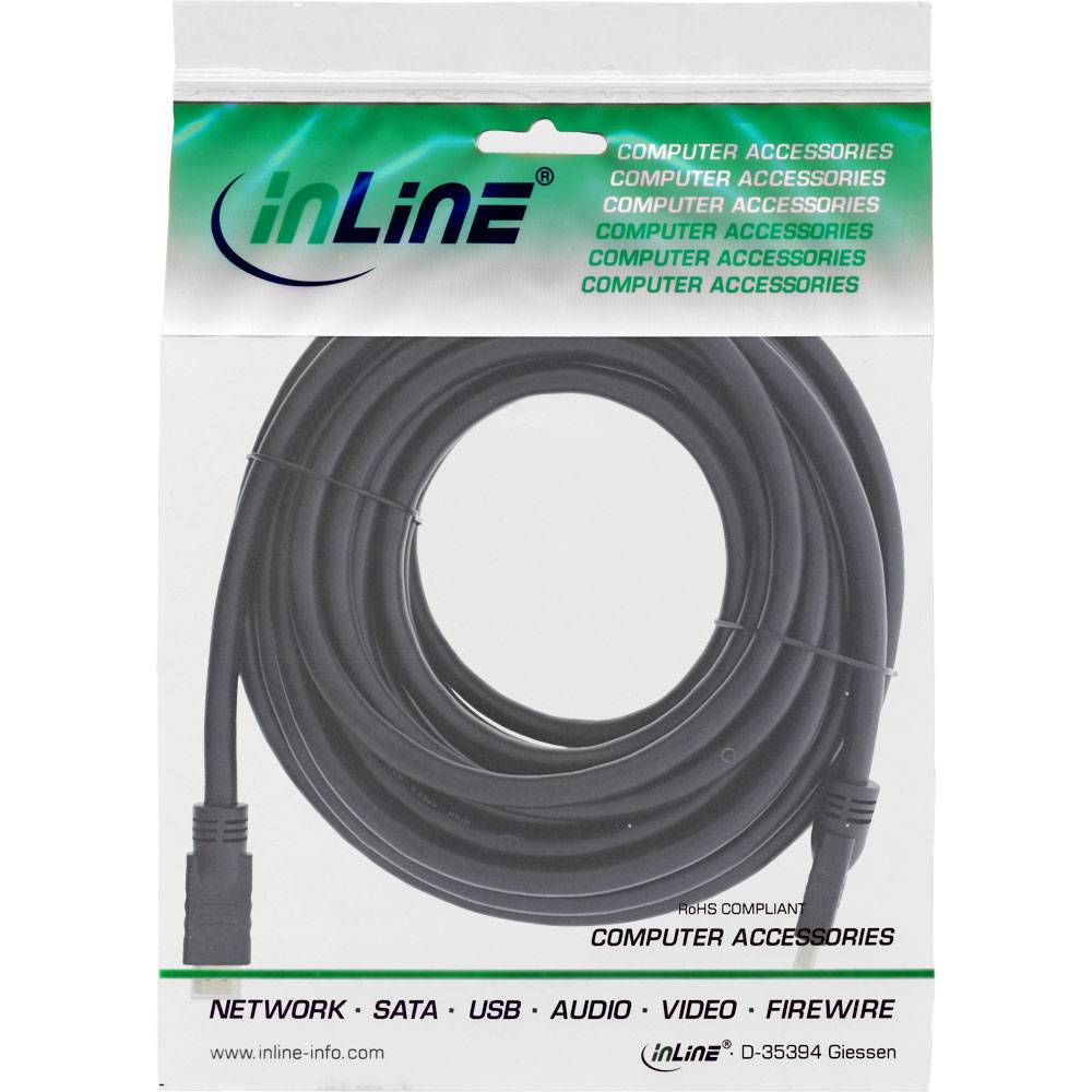 INLINE - HiD HDMI Kabel - HDMI-HS mit Eth, - Premium - 4K2K - ST / ST - gold - 15m