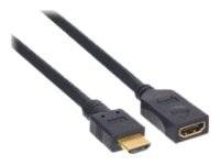 INLINE - HDMI Verl. - HDMI-High Speed - ST / BU - schwarz - vergoldete Kontakte - 3m