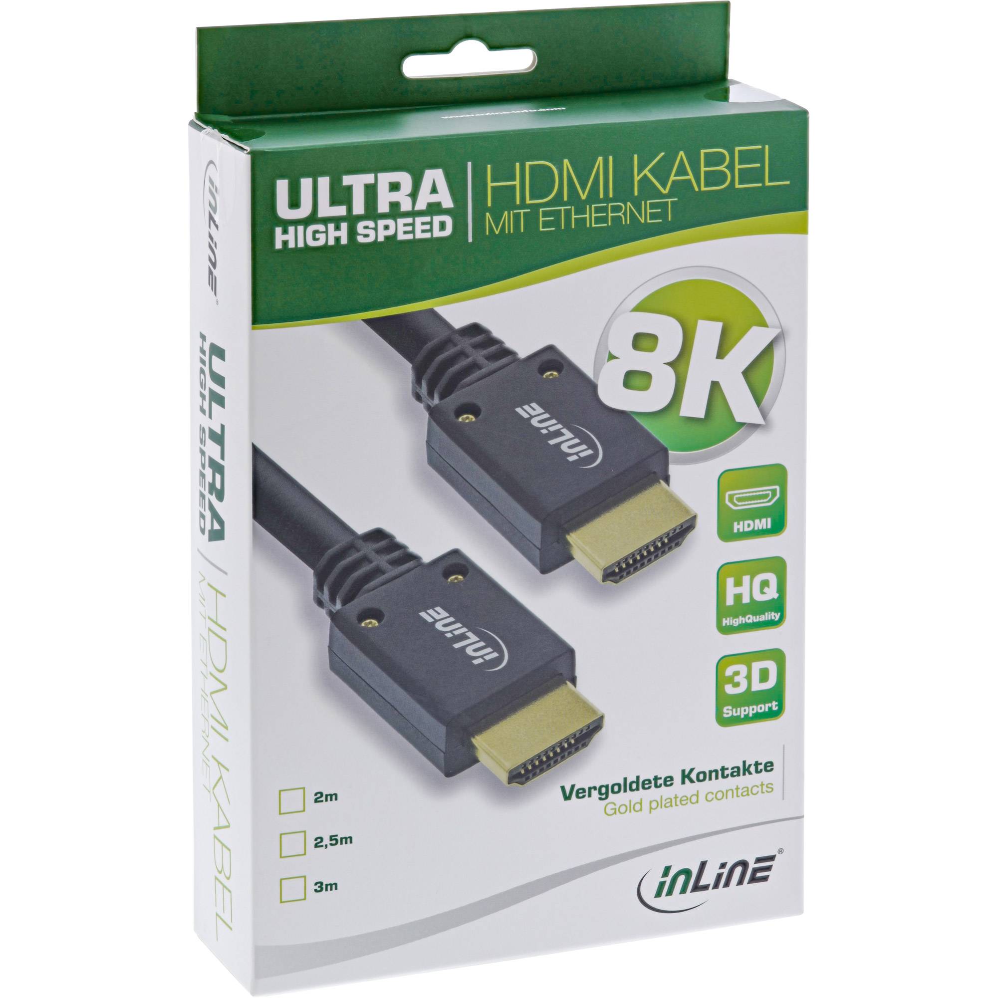 INLINE - HDMI Kabel - Ultra High Speed HDMI Kabel - 8K4K - Stecker / Stecker - 2m