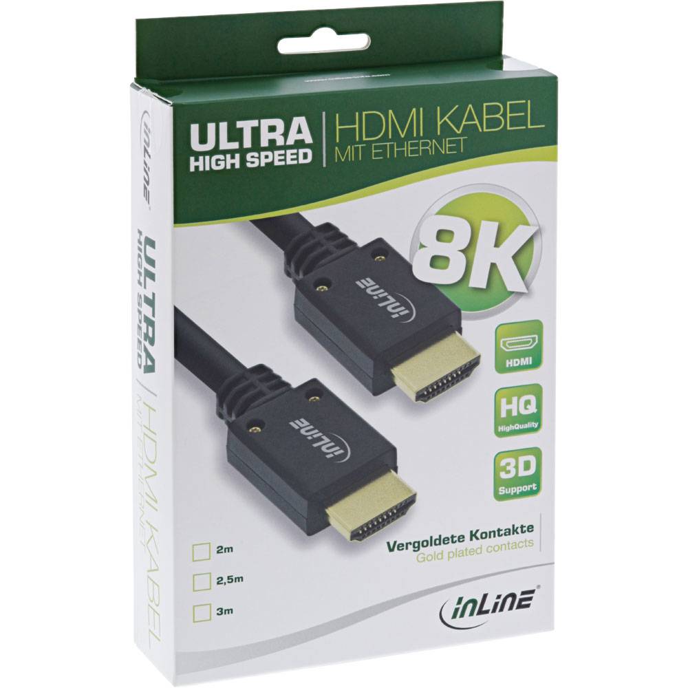INLINE - HDMI Kabel - Ultra High Speed HDMI Kabel - 8K4K - Stecker / Stecker - 2m