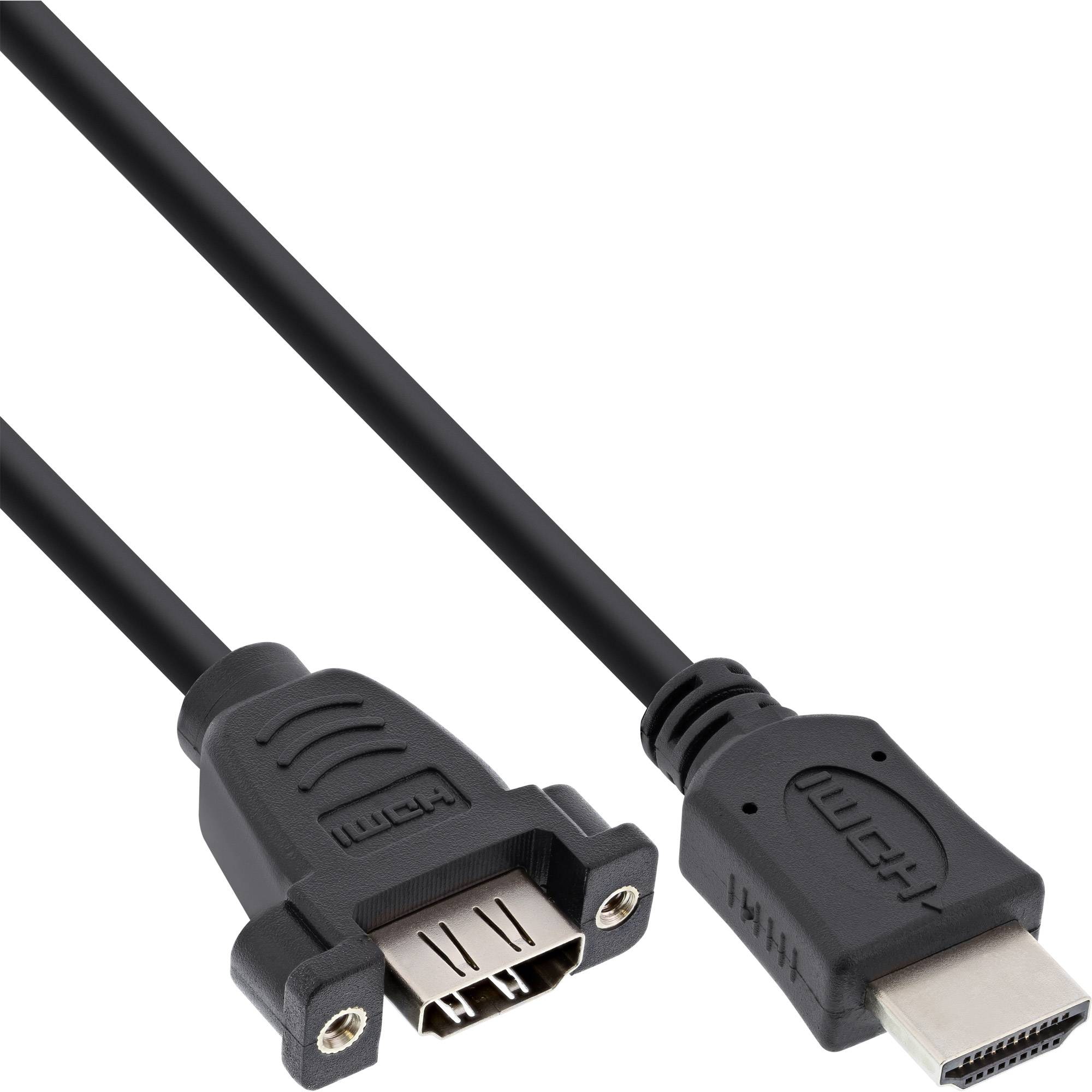INLINE - HDMI 4K2K Adapterkabel zum Einbau - HDMI A Stecker/Buchse - 0,6m