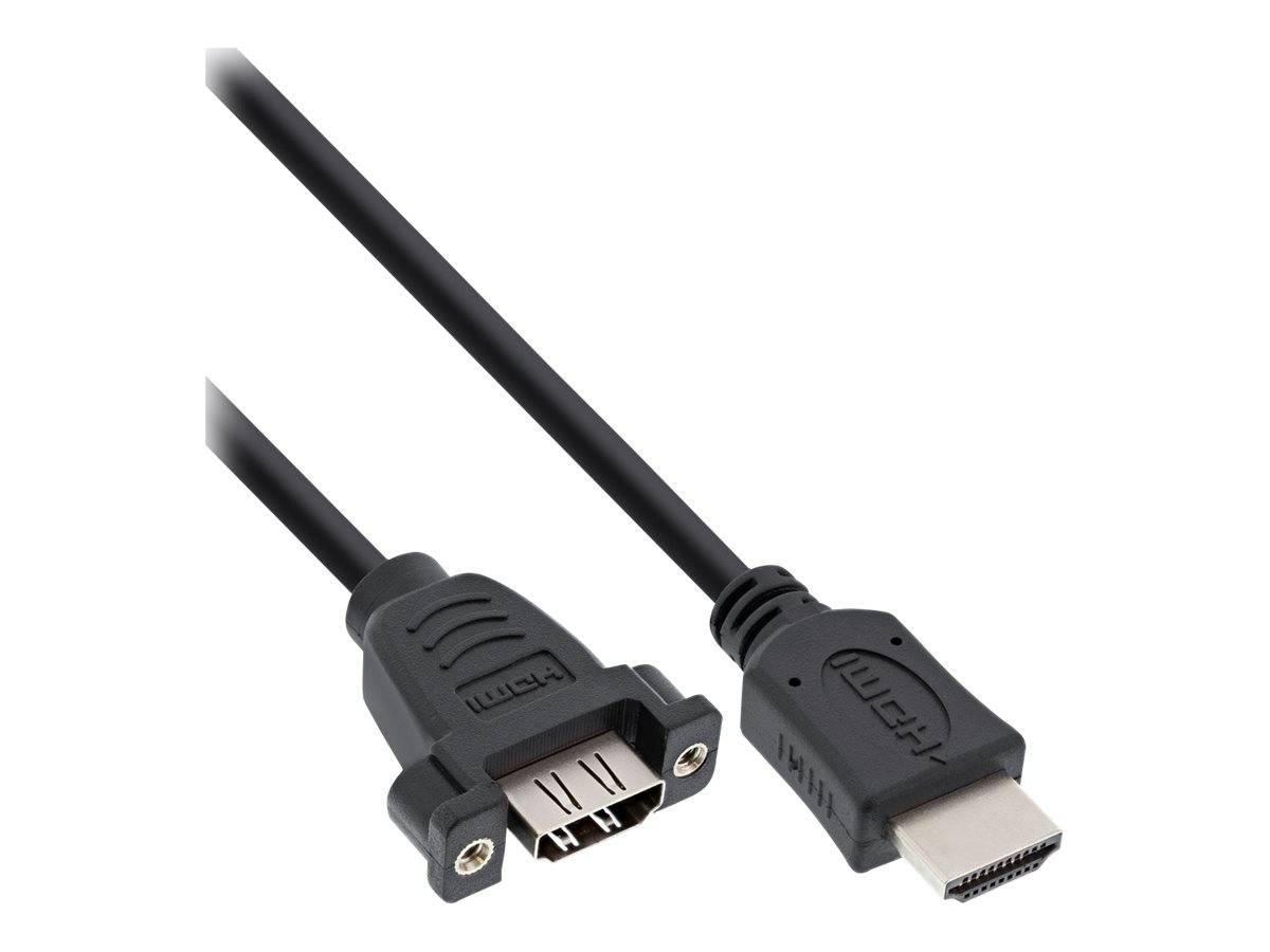 INLINE - HDMI 4K2K Adapterkabel zum Einbau - HDMI A Stecker/Buchse - 0,6m
