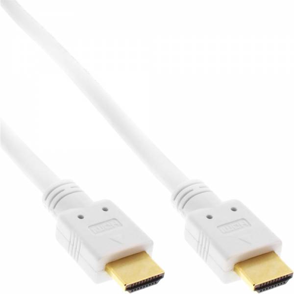 INLINE - HDMI-High Speed Kabel mit Eth. - Premium - ST / ST - weiß / gold - 1m