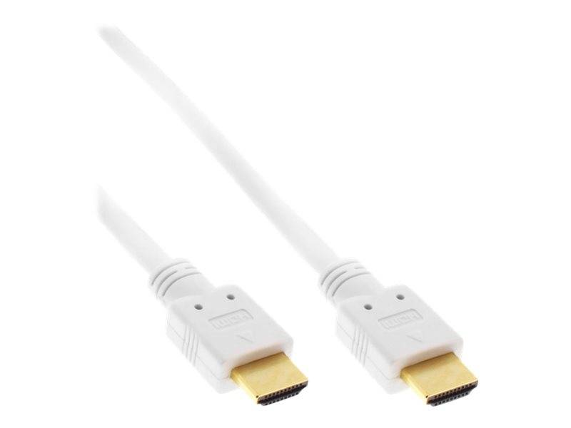 INLINE - HDMI-High Speed Kabel mit Eth. - Premium - ST / ST - weiß / gold - 1m