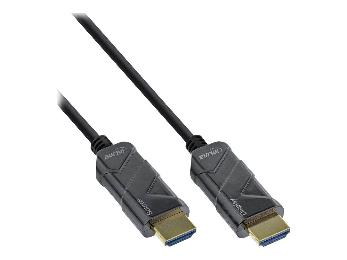 InLine - Ultra High Speed - HDMI-Kabel - HDMI männlich bis HDMI männlich - 20 m - Glasfaser - Schwarz - Active Optical Cable (AOC)