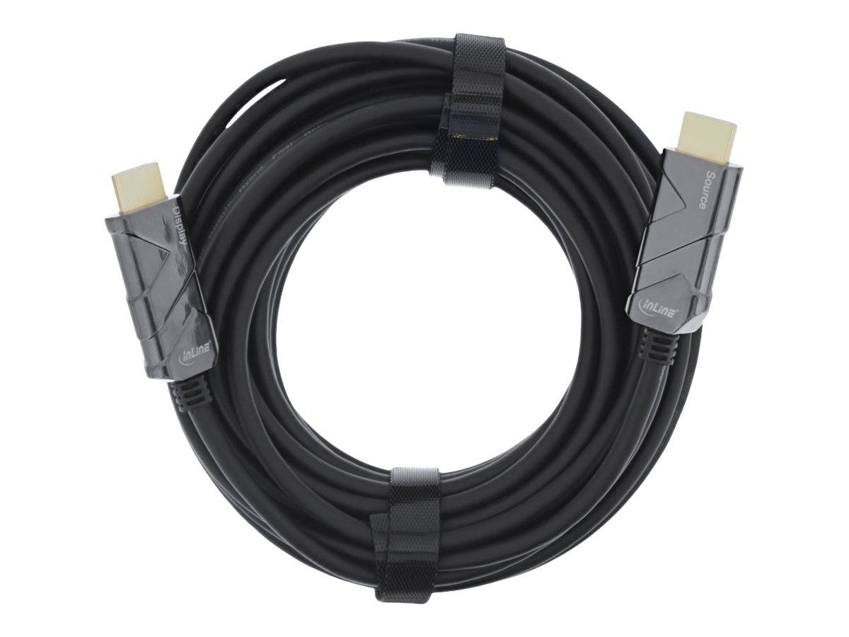 INLINE - HDMI AOC Kabel - Ultra High Speed HDMI Kabel - 8K4K - schwarz - 20m