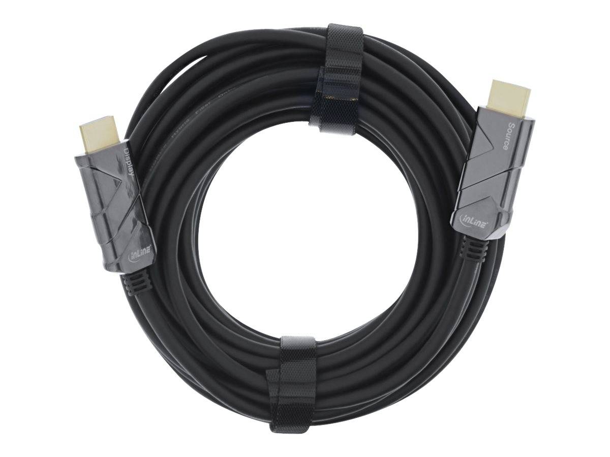 InLine - Ultra High Speed - HDMI-Kabel - HDMI männlich bis HDMI männlich - 40 m - Glasfaser - Schwarz - Active Optical Cable (AOC)