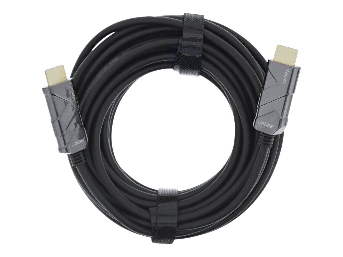 INLINE - HDMI AOC Kabel - Ultra High Speed HDMI Kabel - 8K4K - schwarz - 25m