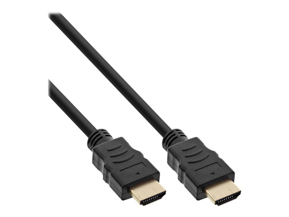 INLINE - HDMI-High Speed Kabel mit Ethernet - ST / ST - schwarz / gold - 0,3m